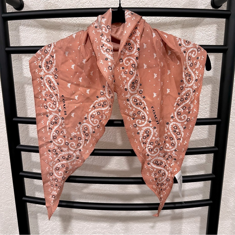 Coach Butterfly Bandana Silk Diamond Scarf